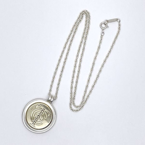TIFFANY&amp;Co. Tiffany Vintage TC Logo Coin Silver 925 K18YG Women's Necklace [Used B/Standard] 20404250