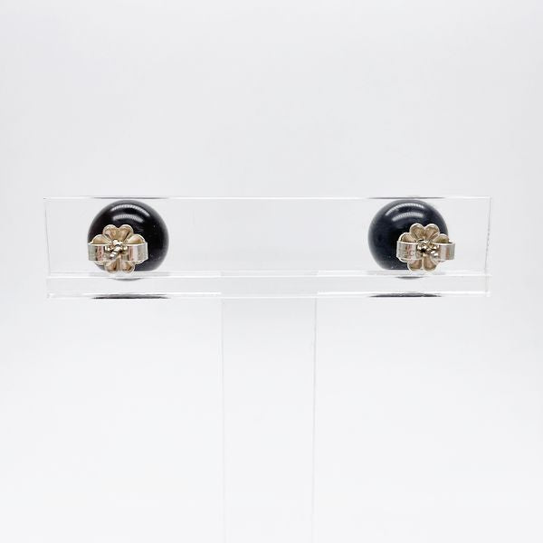 TIFFANY&amp;Co. Tiffany Ball Onyx Black Silver 925 Unisex Earrings [Used B/Standard] 20404252