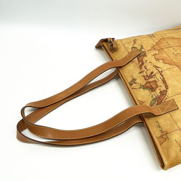PRIMA CLASSE Map Pattern Japan Map Shoulder Bag Women's Tote Bag Camel [Used B/Standard] 20404671