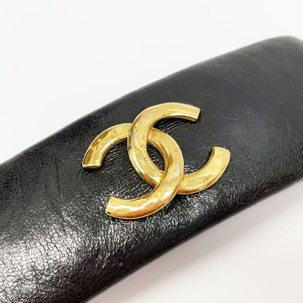 CHANEL Vintage Coco Mark Hair Clip Hair Accessory Women's Barrette Black x Gold [Used AB/Slightly Used] 20404680