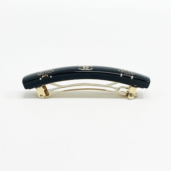 CHANEL Cocomark Rhinestone 09A Hair Clip Hairpin Women's Barrette Black [Used AB/Slightly Used] 20404685
