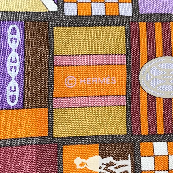 中古A/美品】HERMES エルメス カレ90 VOYAGE EN HERMES 国旗柄