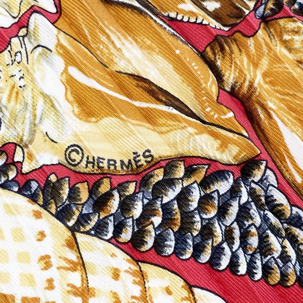 HERMES CARRE Rocaille Seashell Women's Scarf Red [Used AB/Slightly Used] 20405232