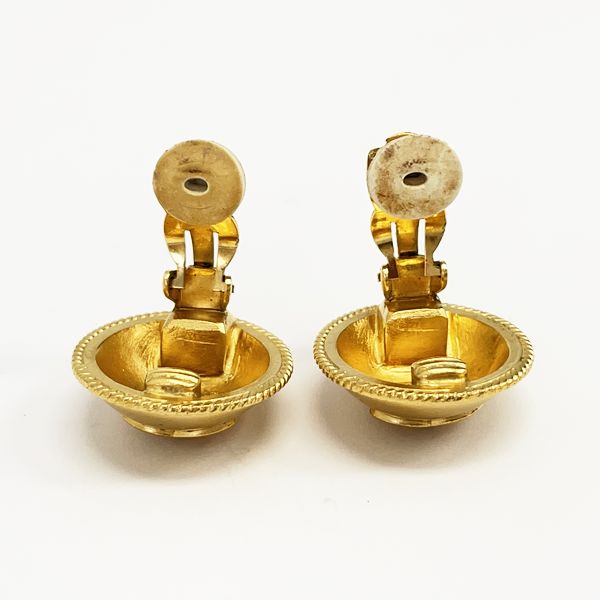 CHANEL Vintage Coco Mark Round 95A GP Women's Earrings Gold [Used  AB/Slightly Used] 20405238