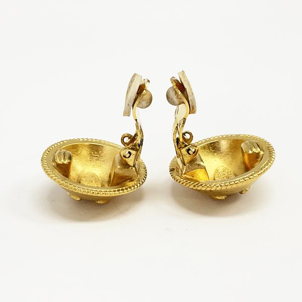 CHANEL Vintage Coco Mark Round 95A GP Women's Earrings Gold [Used  AB/Slightly Used] 20405238