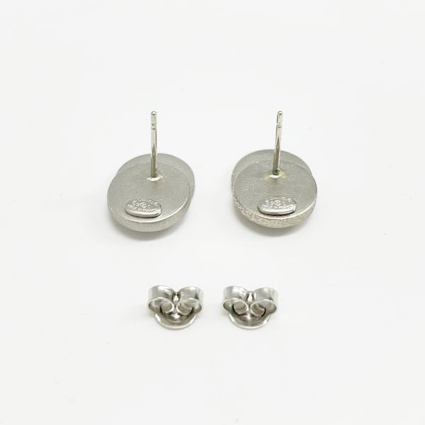 CHANEL Vintage Coco Mark Double Circle Stud 99C Metal Women's Earrings Silver [Used AB/Slightly Used] 20405239
