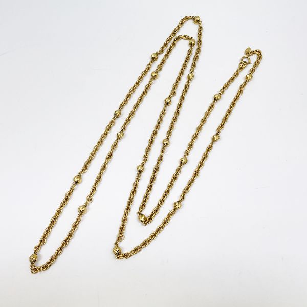 CHANEL Vintage Coco Mark Ball Long Chain GP Women's Necklace Gold [Used B/Standard] 20405248