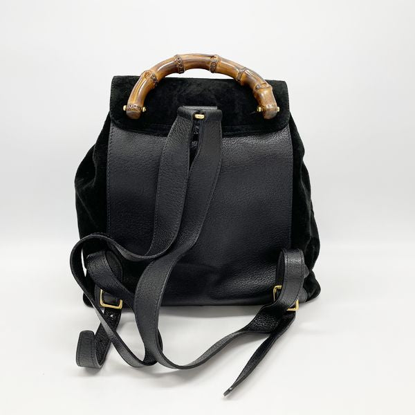 GUCCI Vintage Bamboo Women's Backpack/Daypack 003.58.0016 Black [Used B/Standard] 20405258