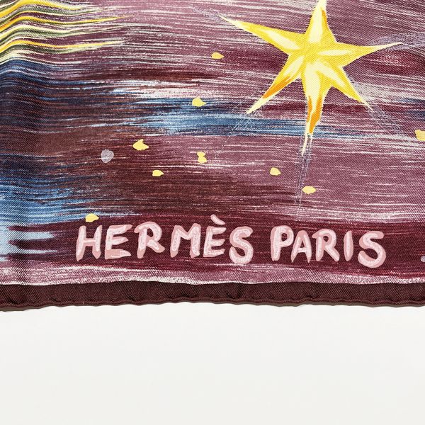 HERMES CARRE 90 FEUX DU CIEL Heavenly Fire Scarf Silk Women's 20230831