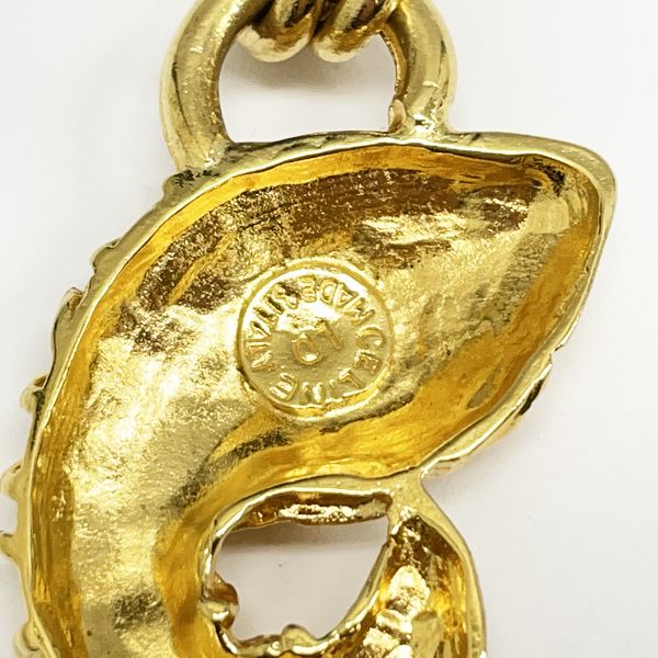 CELINE Vintage Fish Circle Logo Chain GP Women's Necklace Gold [Used B/Standard] 20405303