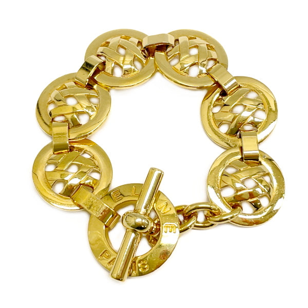 CELINE Vintage Circle Logo Chain GP Women's Bracelet Gold [Used B/Standard] 20405304