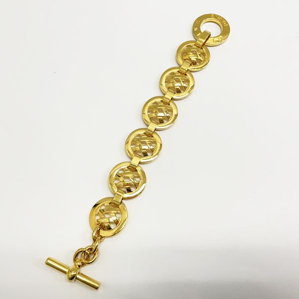 CELINE Vintage Circle Logo Chain GP Women's Bracelet Gold [Used B/Standard] 20405304