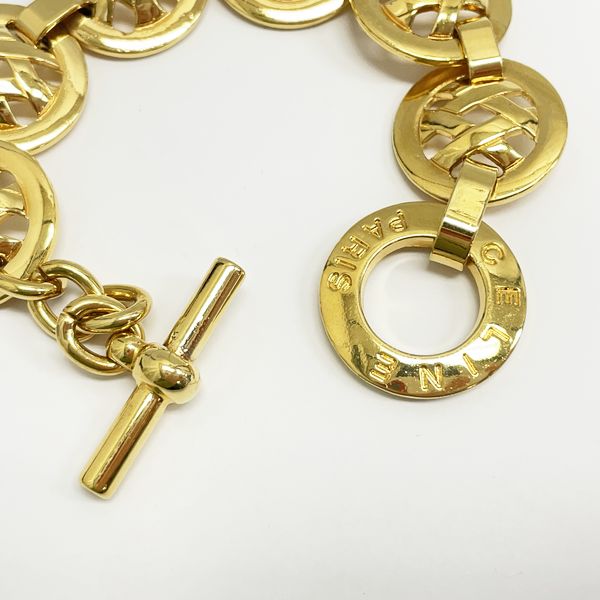 CELINE Vintage Circle Logo Chain GP Women's Bracelet Gold [Used B/Standard] 20405304