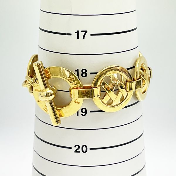 CELINE Vintage Circle Logo Chain GP Women's Bracelet Gold [Used B/Standard] 20405304