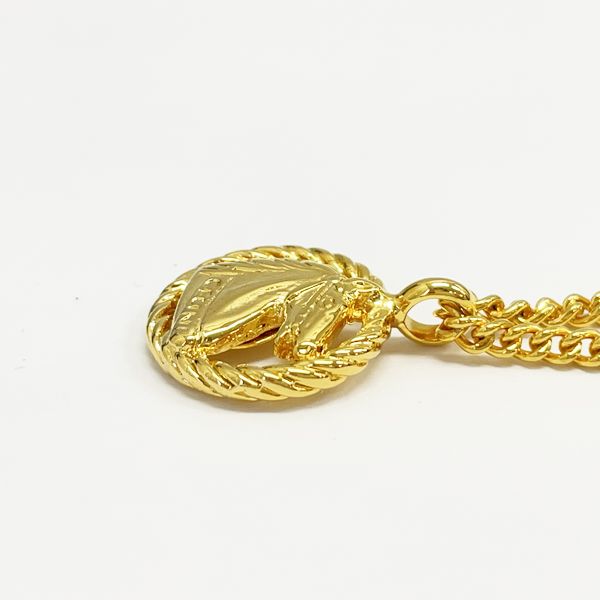 CELINE Vintage Horse Twist Round GP Women's Necklace Gold [Used AB/Slightly Used] 20405312