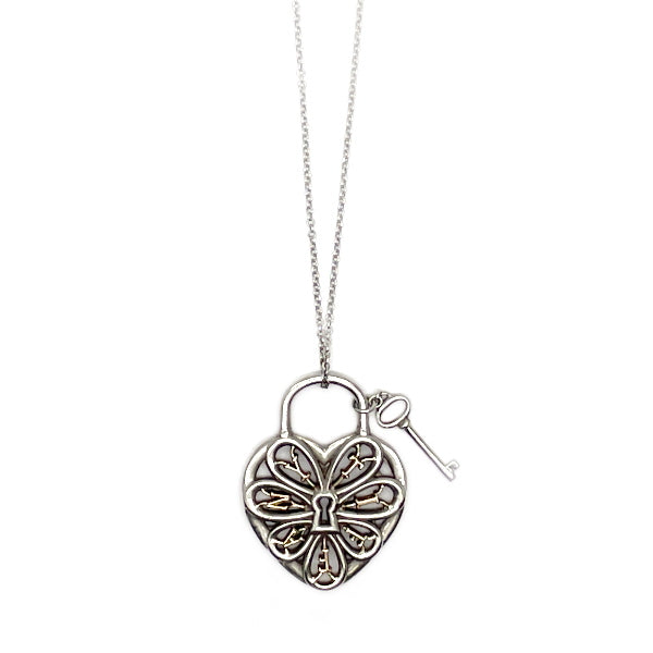 TIFFANY&amp;Co. Tiffany [Rare] Filigree Heart Combination Silver 925 K18YG Women's Necklace [Used B/Standard] 20405343