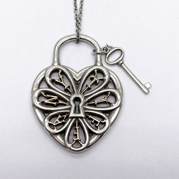 TIFFANY&amp;Co. Tiffany [Rare] Filigree Heart Combination Silver 925 K18YG Women's Necklace [Used B/Standard] 20405343