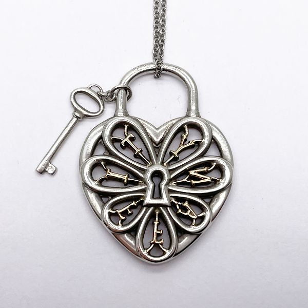 TIFFANY&amp;Co. Tiffany [Rare] Filigree Heart Combination Silver 925 K18YG Women's Necklace [Used B/Standard] 20405343