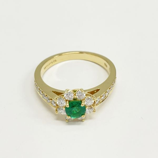 TIFFANY&amp;Co. Flora Continuous Low Emerald Diamond No. 8 Ring K18 Yellow Gold Women's [Used B] 20230427