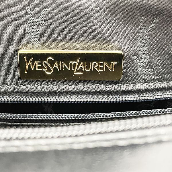 YVES SAINT LAURENT イヴ・サンローラン ヴィンテージ ステッチ 編み込み レディース ショルダーバッグ ブラック 【中古B/標準】 20406393