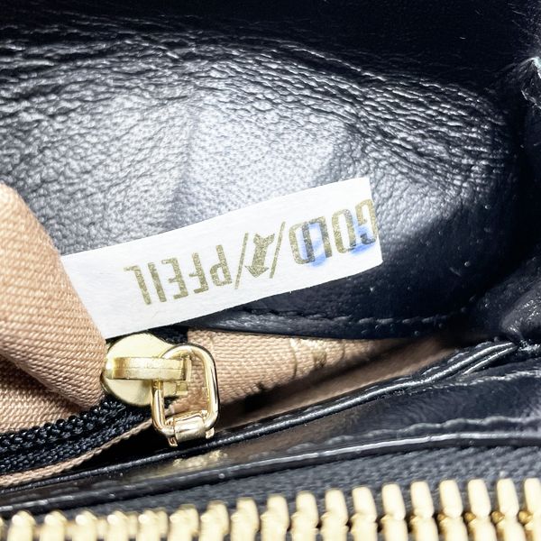 GOLD PFEIL Gold File Logo Plate 2WAY Mini Boston Women's Handbag Black [Used AB/Slightly Used] 20407451