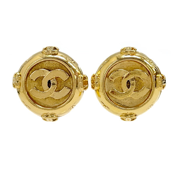 CHANEL Coco Mark Round Vintage Earrings GP Women's 20230522