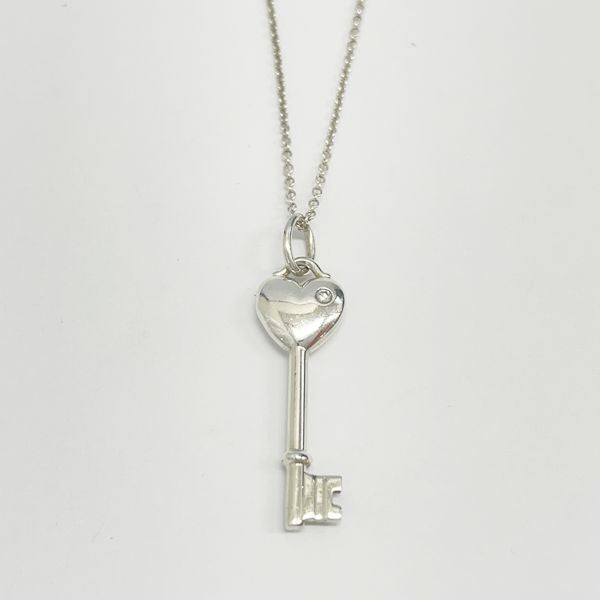 TIFFANY&amp;Co. Heart Key 1P Diamond Necklace Silver 925 Women's [Used B] 20231201