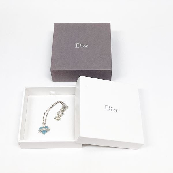 Christian Dior Heart Motif Blue Silver 925 Women's Bracelet [Used B/Standard] 20407597