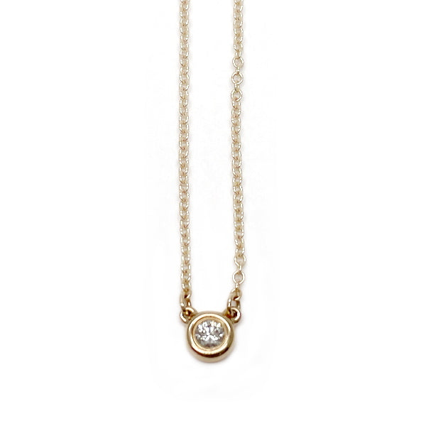 TIFFANY&amp;Co. Tiffany Visor Yard 1P Diamond K18PG Women's Necklace [Used B/Standard] 20407899