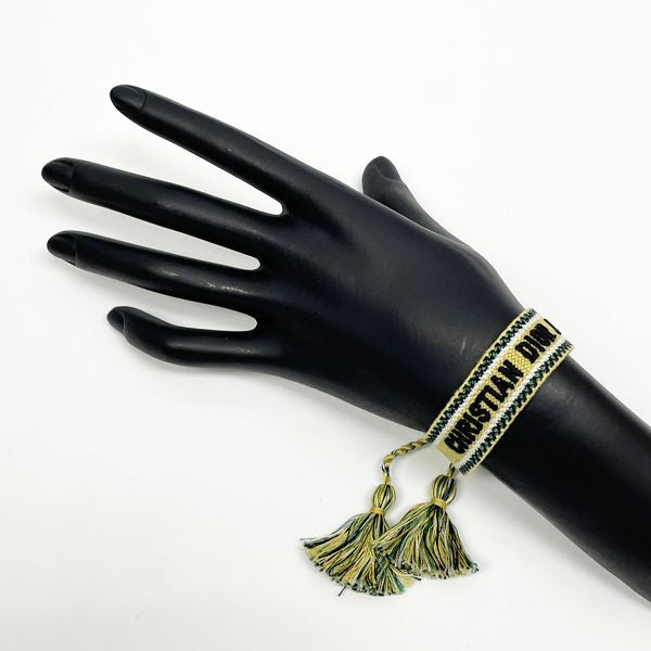 Christian Dior Oblique Misanga 棉质女士手链黄 x 绿（二手 AB/轻微二手）20407993