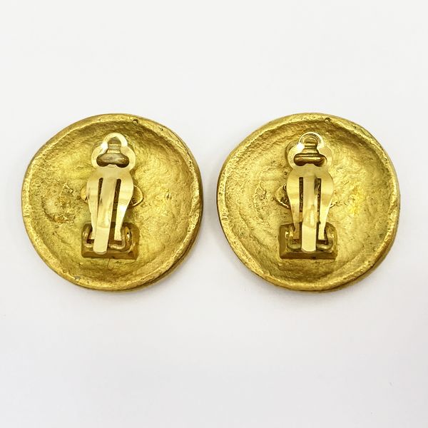 CHANEL Coco Mark Round 94P Vintage Earrings GP Women's 20230522