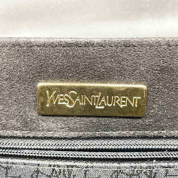 YVES SAINT LAURENT Logo Concho Vintage Shoulder Bag Suede/Leather Women's [Used B] 20230711