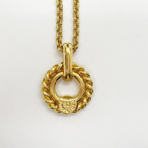 CELINE Macadam Triomphe Twisted Circle Vintage Necklace GP Women's 20230519