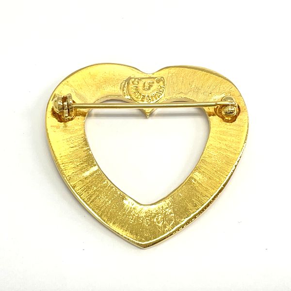 CELINE Logo Heart Vintage Brooch GP Women's 20230516