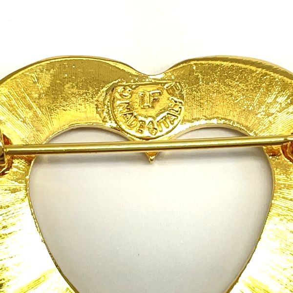 CELINE Logo Heart Vintage Brooch GP Women's 20230516