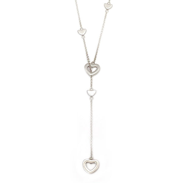 TIFFANY&amp;Co. Open Heart Lariat Necklace Silver 925 Women's [Used B] 20230707