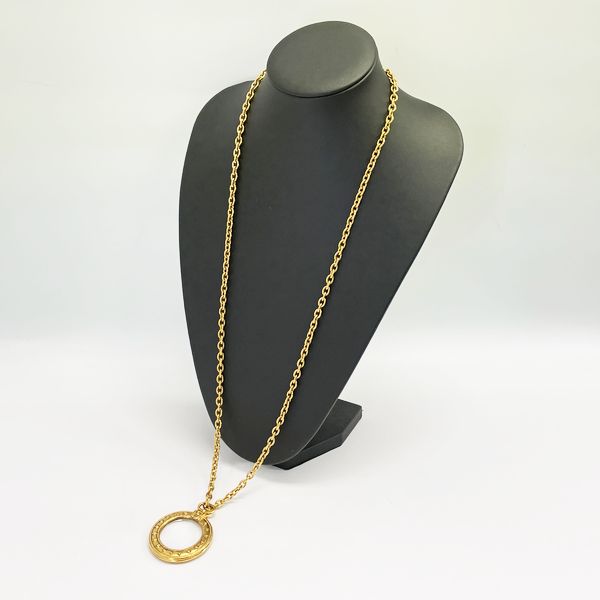CHANEL Vintage Loupe Coco Mark Chain GP Women's Necklace Gold [Used B/Standard] 20408609