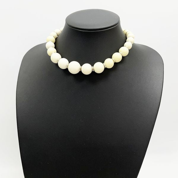 YVES SAINT LAURENT Yves Saint Laurent Vintage Colored Stone Ball Metal Women's Necklace Ivory (Used B/Standard) 20408621