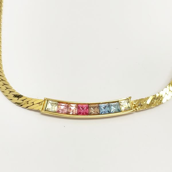 Givenchy Vintage Colored Stone GP Women's Necklace [Used B/Standard] 20408622