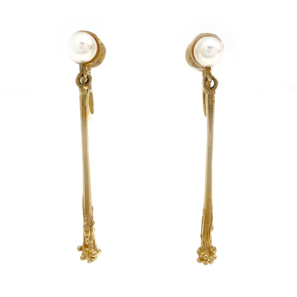 TASAKI TASAKI Pearl Approx. 3.8mm Swing Screw Earrings K14 Yellow Gold Women's [Used AB] 20231102