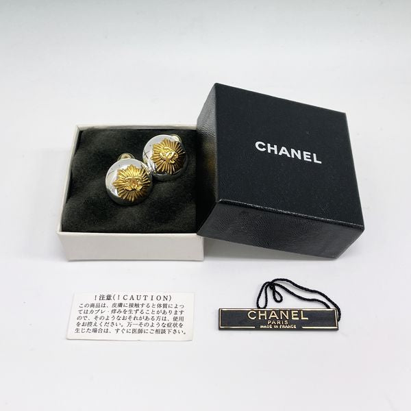 CHANEL Coco Mark Round 96A Vintage Earrings GP/Metal Women's 20230522