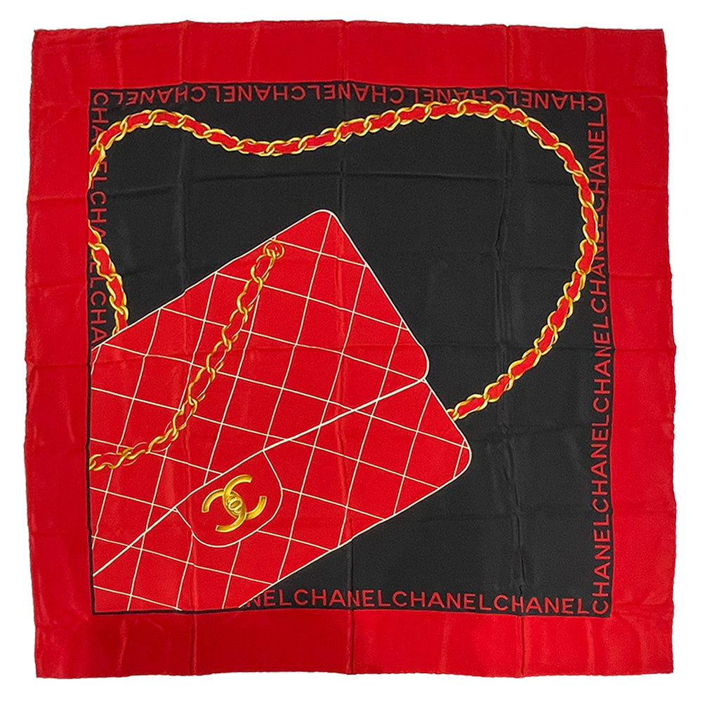 CHANEL Matelasse Chain Shoulder Bag Coco Mark Vintage Scarf Silk Ladies 20230911