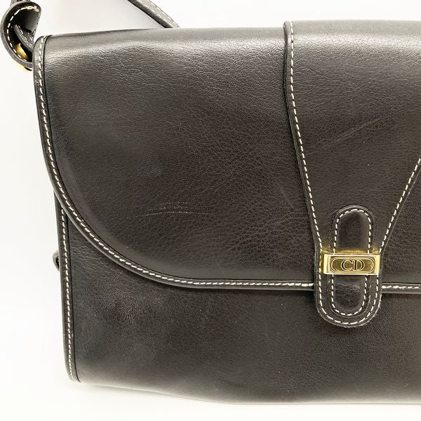 Christian Dior Vintage CD Logo Plate Push Lock 2WAY Women's Shoulder Bag Black (Used B/Standard) 20409233