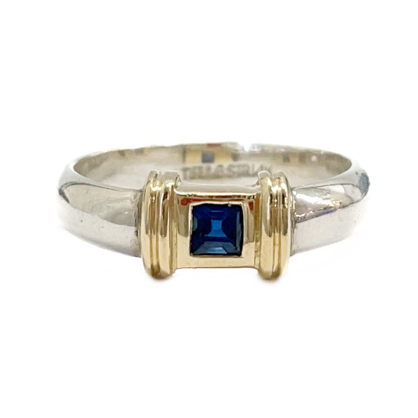 TIFFANY&amp;Co.蒂芙尼（稀有）复古蓝宝石组合银K14黄金女式戒指11号（二手B/标准）20409263