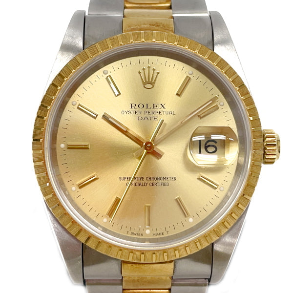 ROLEX Oyster Perpetual Date 15233 Watch Stainless Steel/K18 Yellow Gold Men's 20230517