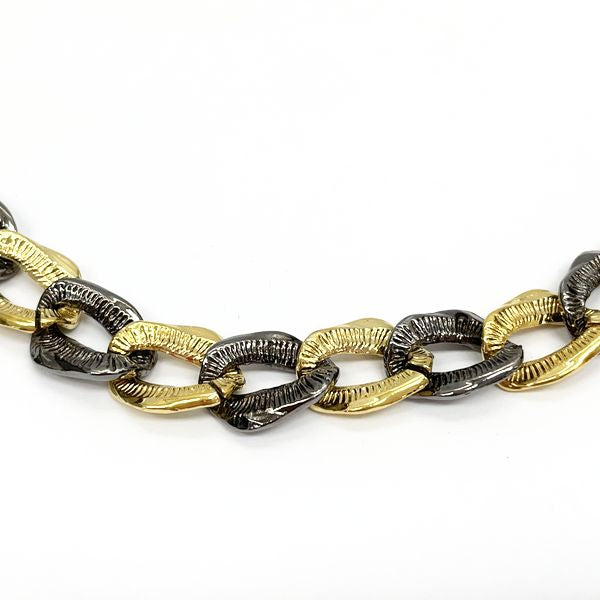 YVES SAINT LAURENT (Rare) Vintage Bicolor Chain Necklace GP/Metal Ladies 20230513