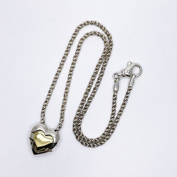 TIFFANY&amp;Co. Vintage Puzzle Heart Rope Chain Necklace 925 Silver/K18 Yellow Gold Women's 20230707