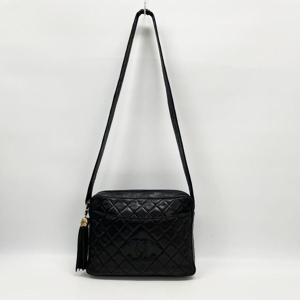 CHANEL Cocomark Matelasse Tassel Fringe Vintage Shoulder Bag Lambskin Women's 20230523