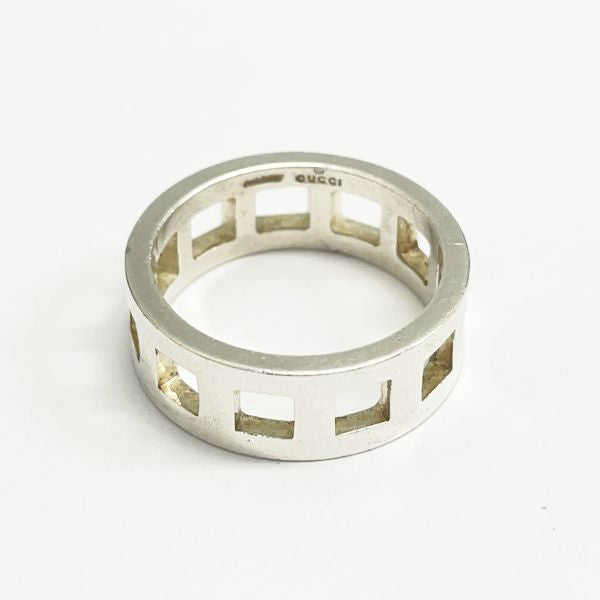 GUCCI Square Cut Ring Size 14.5 Ring Silver 925 Men's 20230524