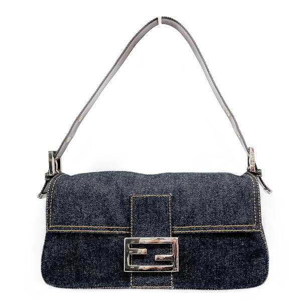 FENDI Mamma Bucket One Shoulder Bag Handbag 26424 Shoulder Bag Denim/Leather Women's 20230524